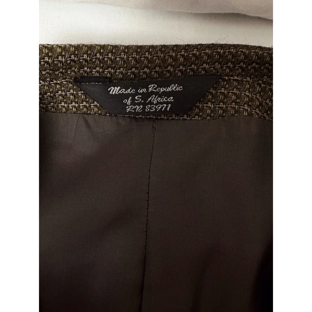 Vintage Men's Bob Mackie Classic Wool Blend Blazer Brown 42 90's USA Houndstooth